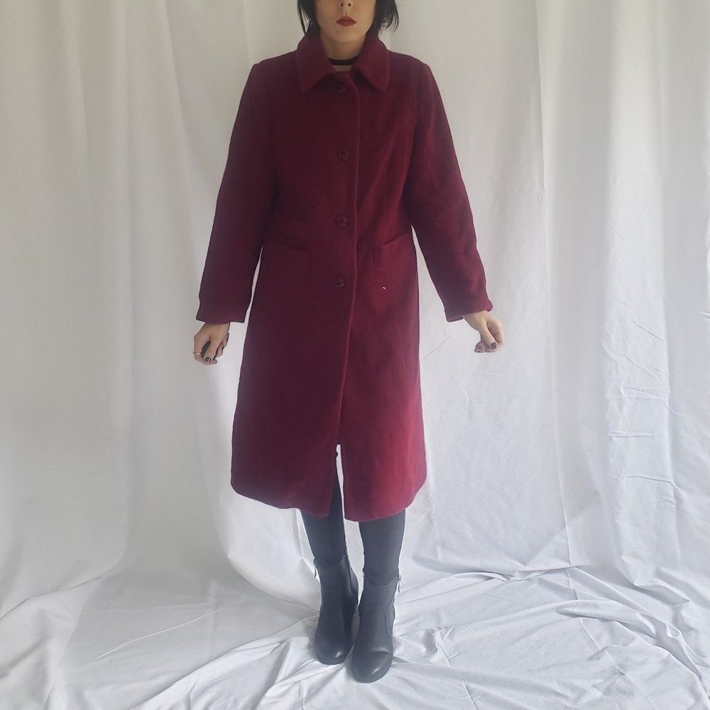 70s Red Wool Peacoat‎